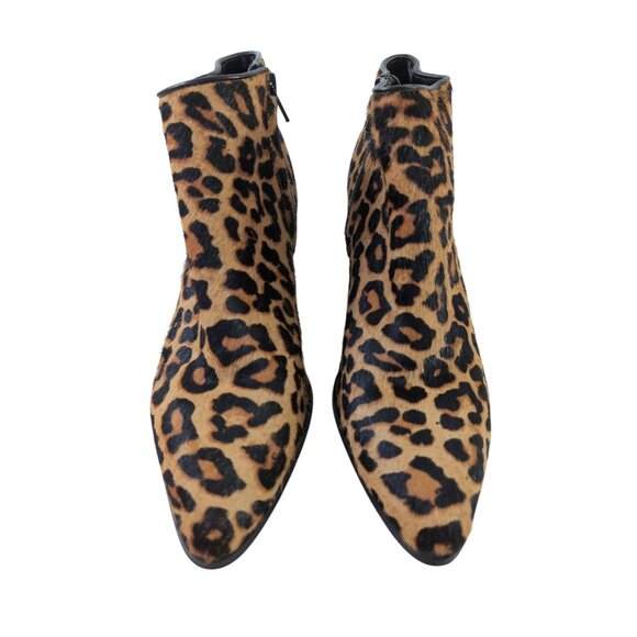 Bleecker & Bond Riley 2 Bootie Ankle Boot Womens 8 Tan Leopard Print Calf Hair - Picture 2 of 11